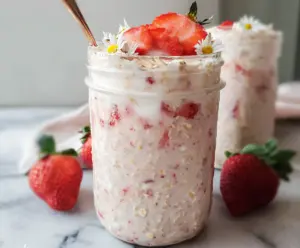 Strawberries and Cream Overnight Oats