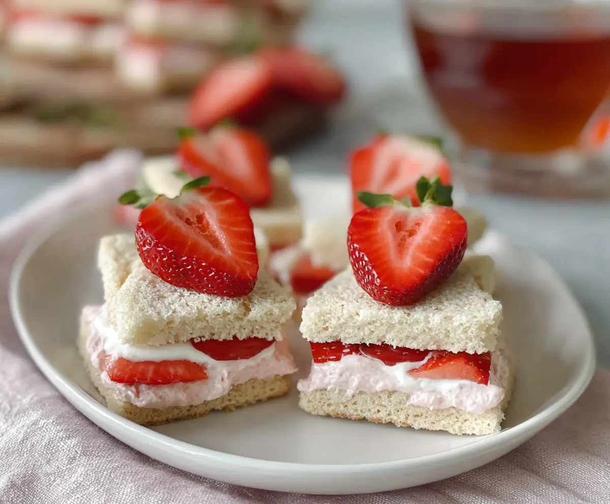 Easy Strawberry Cream Cheese Tea Sandwiches