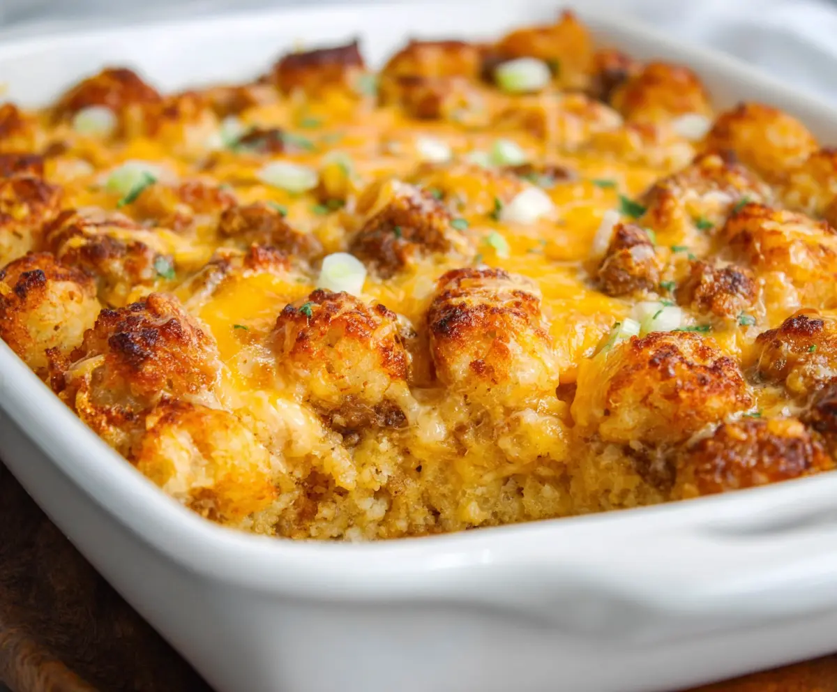 Easy Tater Tot Sausage Breakfast Casserole