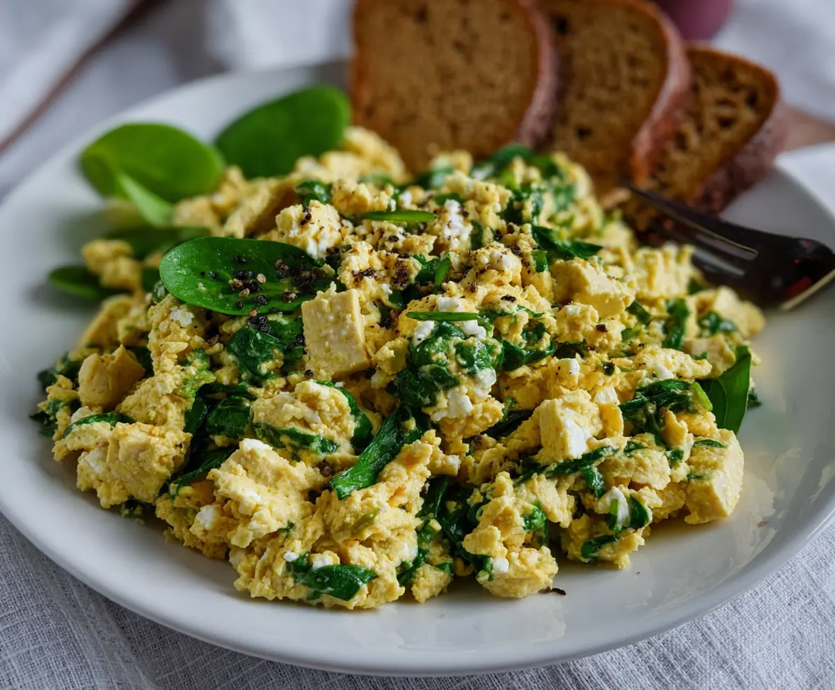 Easy Tofu Spinach Breakfast Scramble