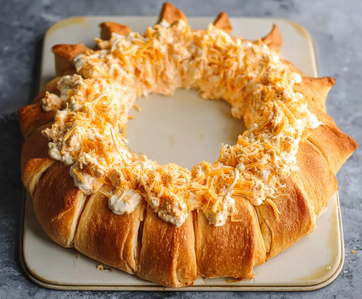 Easy Buffalo Chicken Crescent Roll Ring
