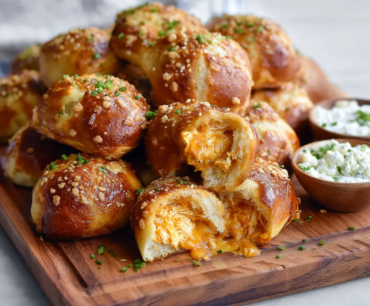 Easy Buffalo Chicken Pretzel Bites