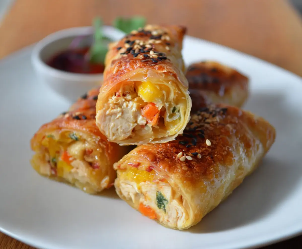 Easy Cheesy Chicken Spring Rolls