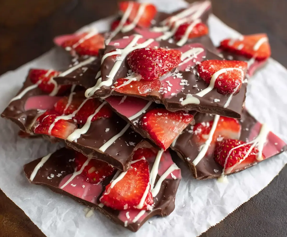 Easy Chocolate Strawberry Bark