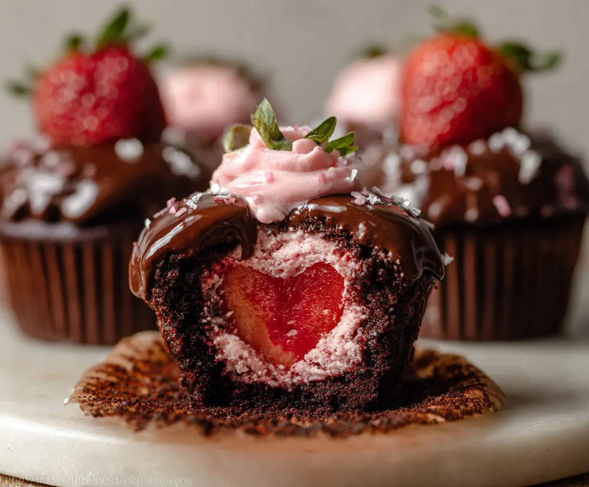 Chocolate Covered Strawberry Cupcakes