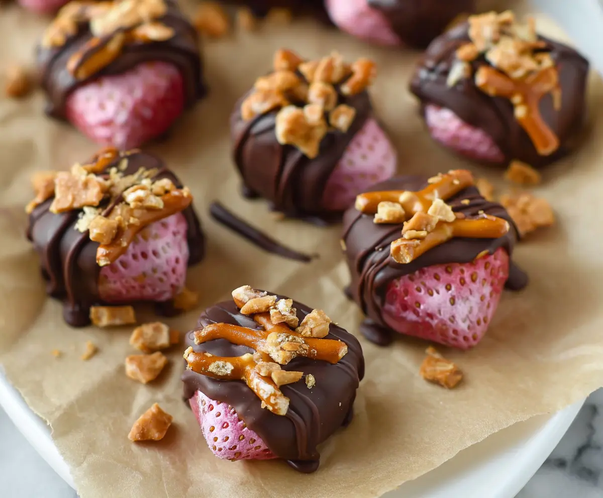 Easy Chocolate Strawberry Pretzel Bites