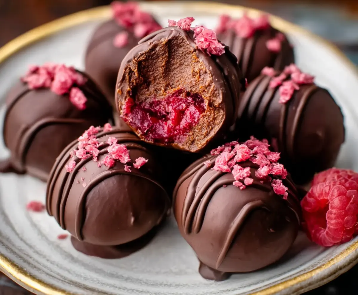 Rich Chocolate Raspberry Truffles