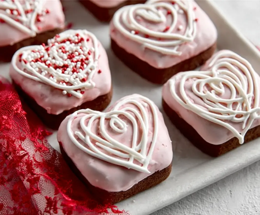 Delicious Copycat Little Debbie Valentines Cakes with pink icing and colorful sprinkles, perfect for Valentine's Day treats