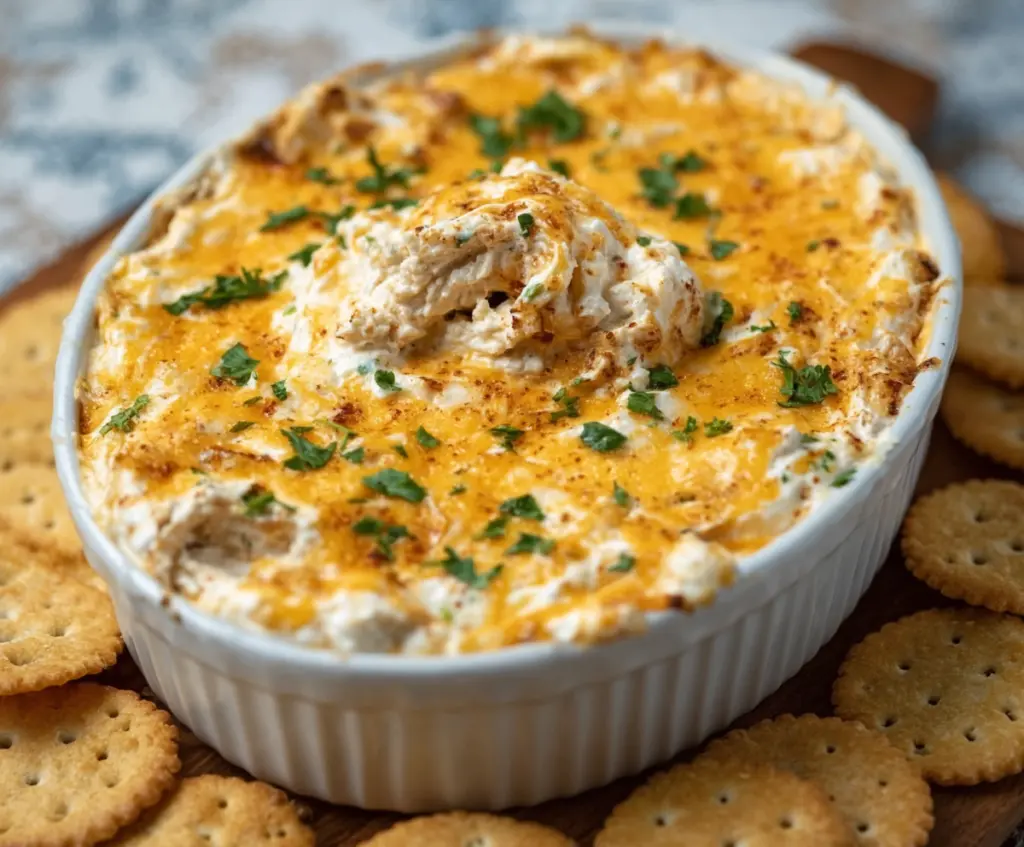 Creamy Hissy Fit Dip served with crunchy tortilla chips, perfect for dipping at parties.