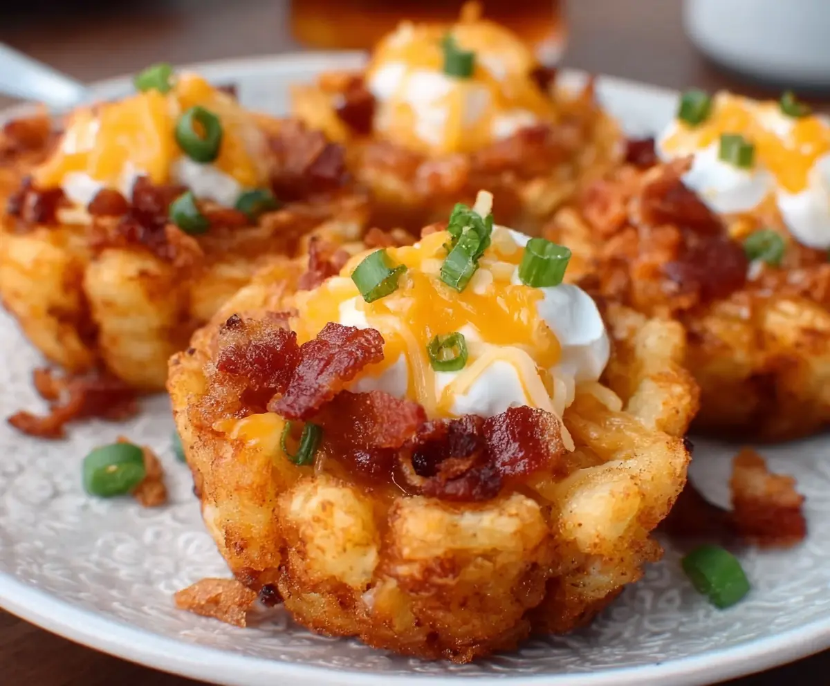 Easy Loaded Tater Tot Cups