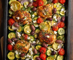 Mediterranean Chicken and Zucchini Sheet Pan