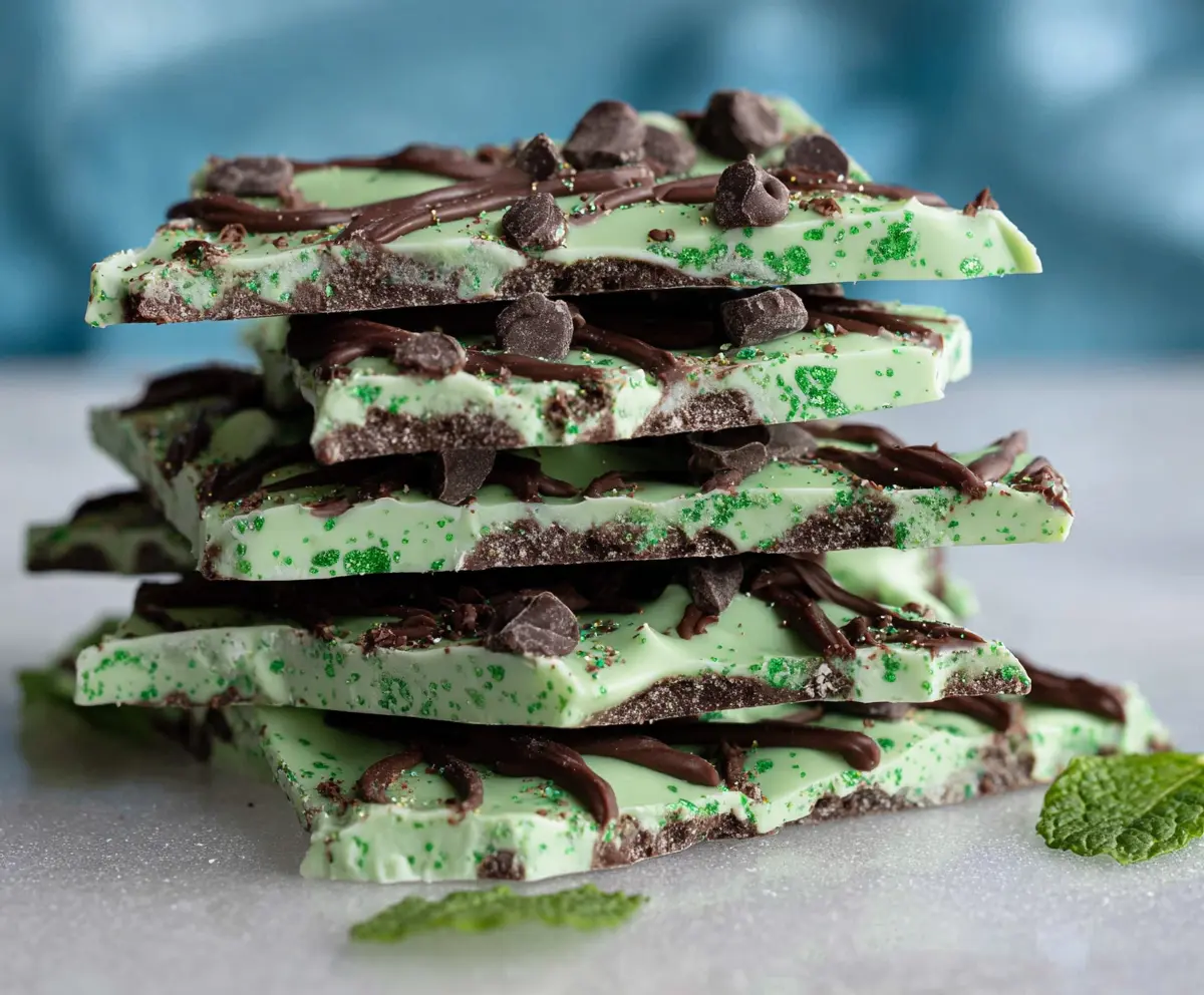 Easy Mint Chocolate Shamrock Bark