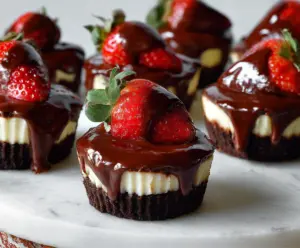 No-Bake Chocolate Covered Strawberry Cheesecake Cups
