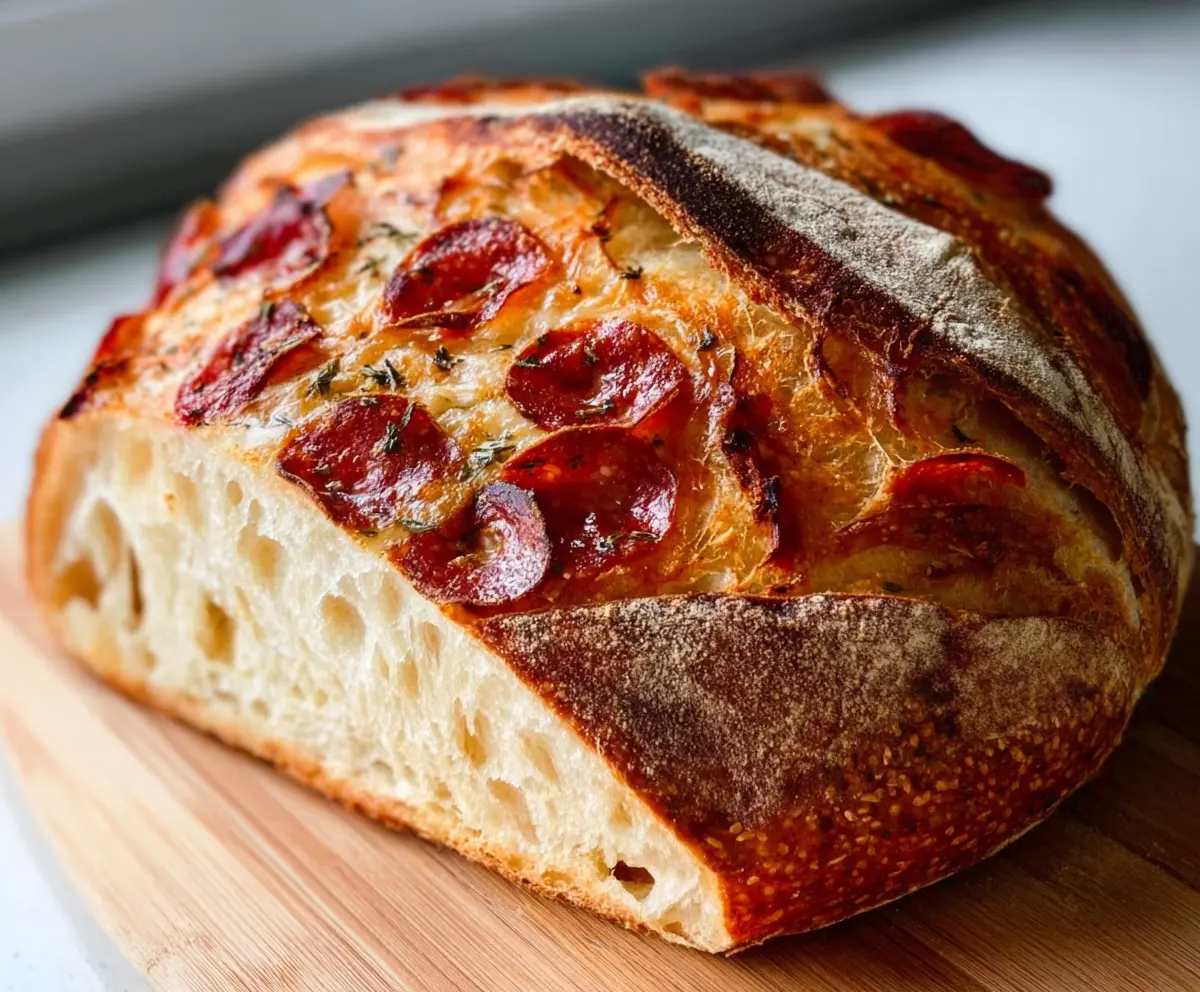 Easy Pepperoni Pizza Sourdough Bread