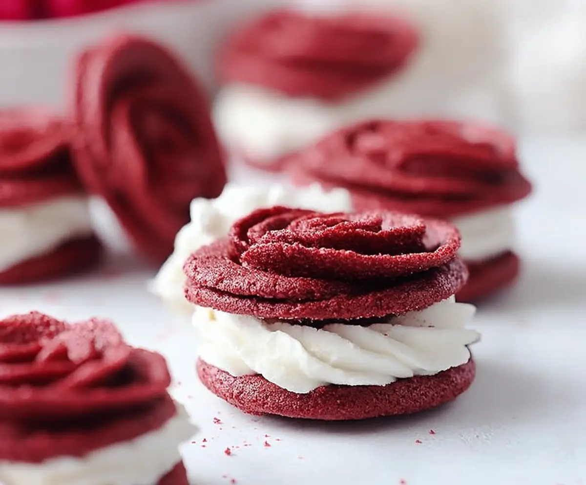 Red Velvet Rose Sandwich Cookies Recipe