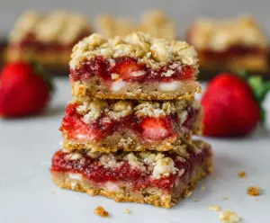 Strawberry Oatmeal Crumble Bars