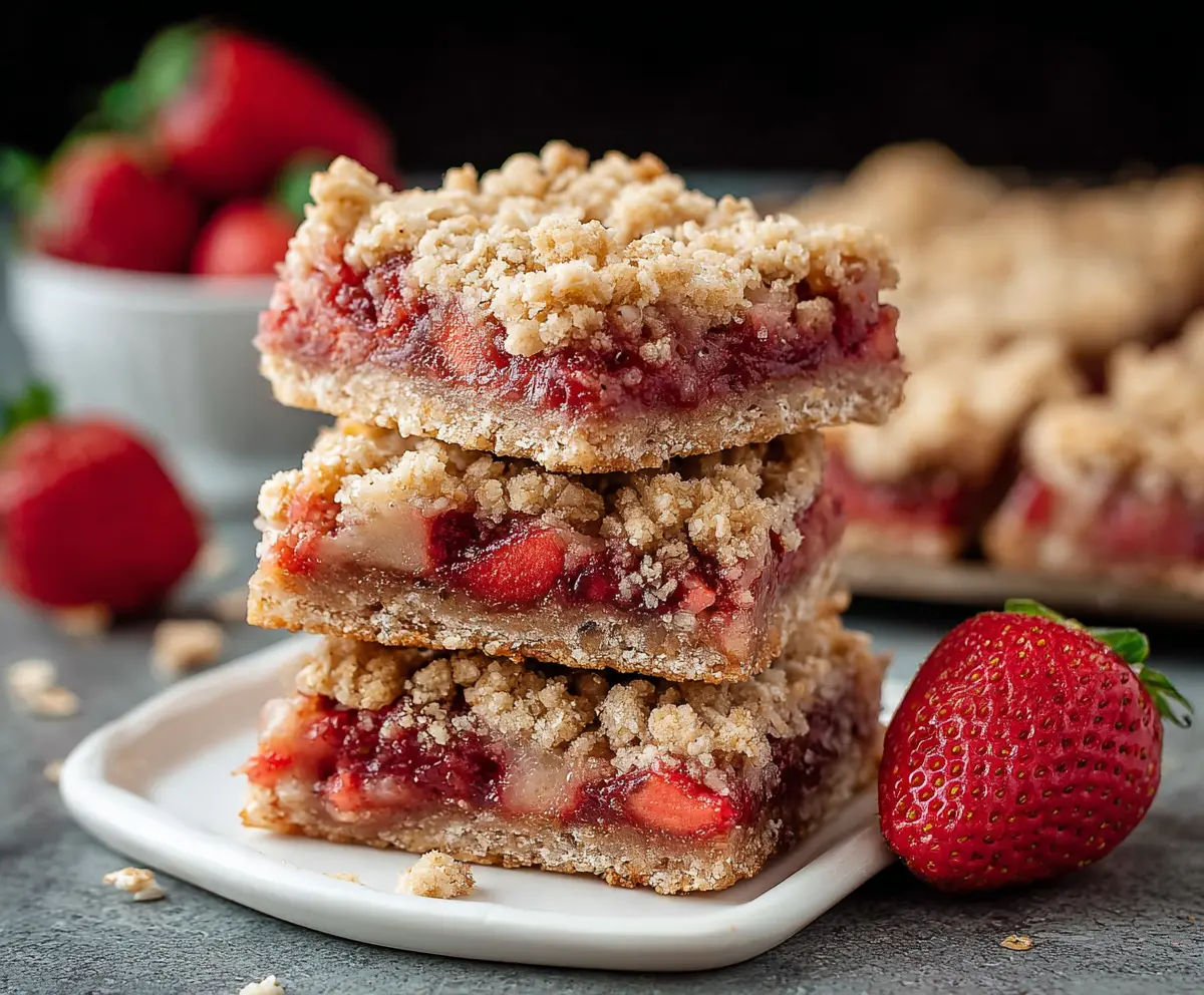 Easy Strawberry Oatmeal Crumble Bars