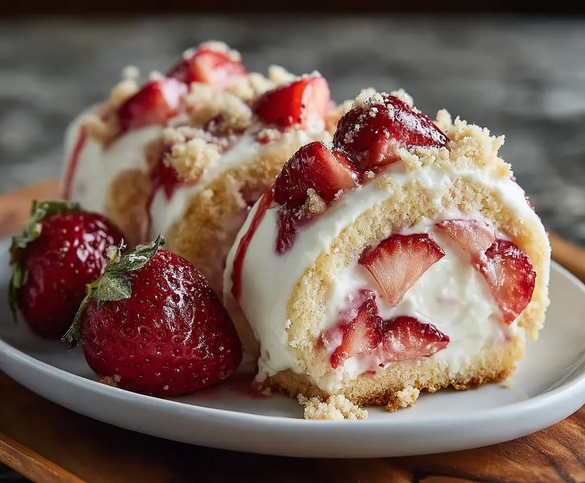 Easy Strawberry Shortcake Cheesecake Rolls