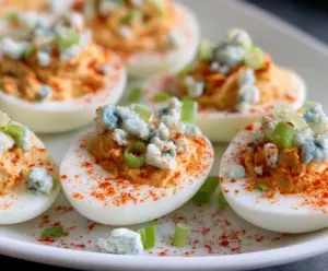 Buffalo Blue Cheese Deviled Eggs