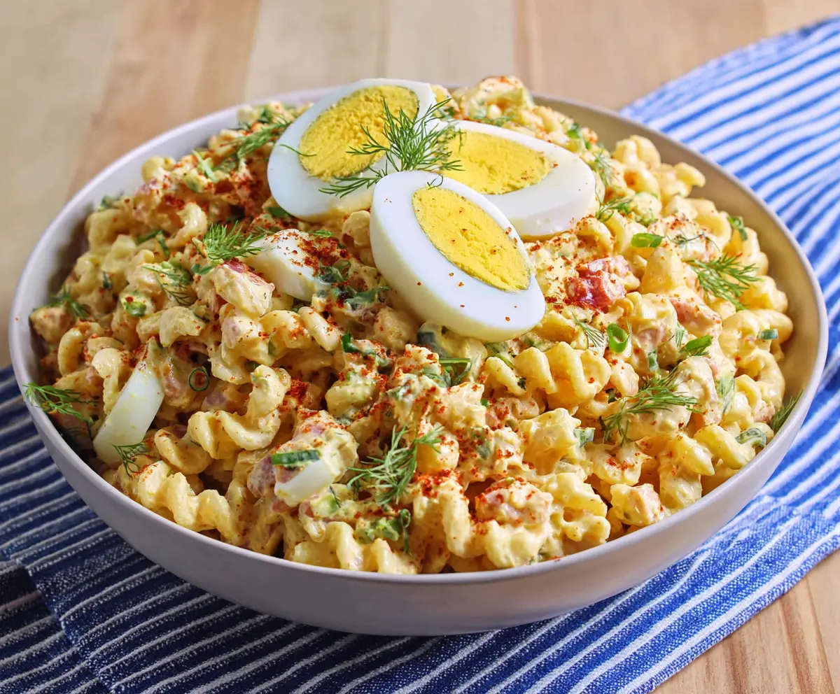 Creamy Deviled Egg Pasta Salad Recipe