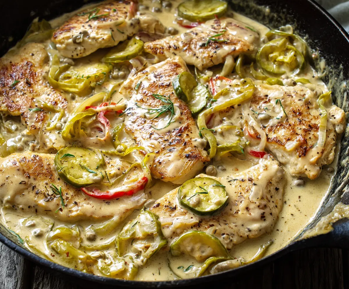 Creamy Pepperoncini Chicken Skillet
