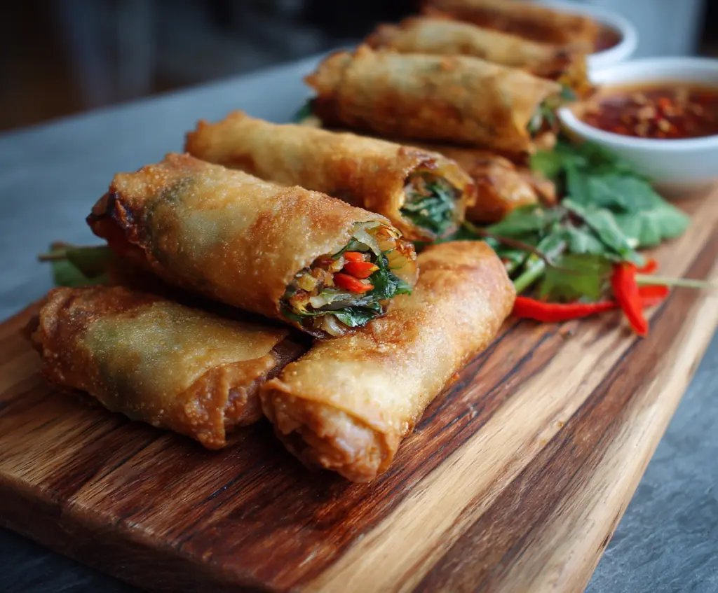 Crispy Baked Vegetable Spring Rolls