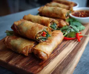 Crispy Baked Vegetable Spring Rolls