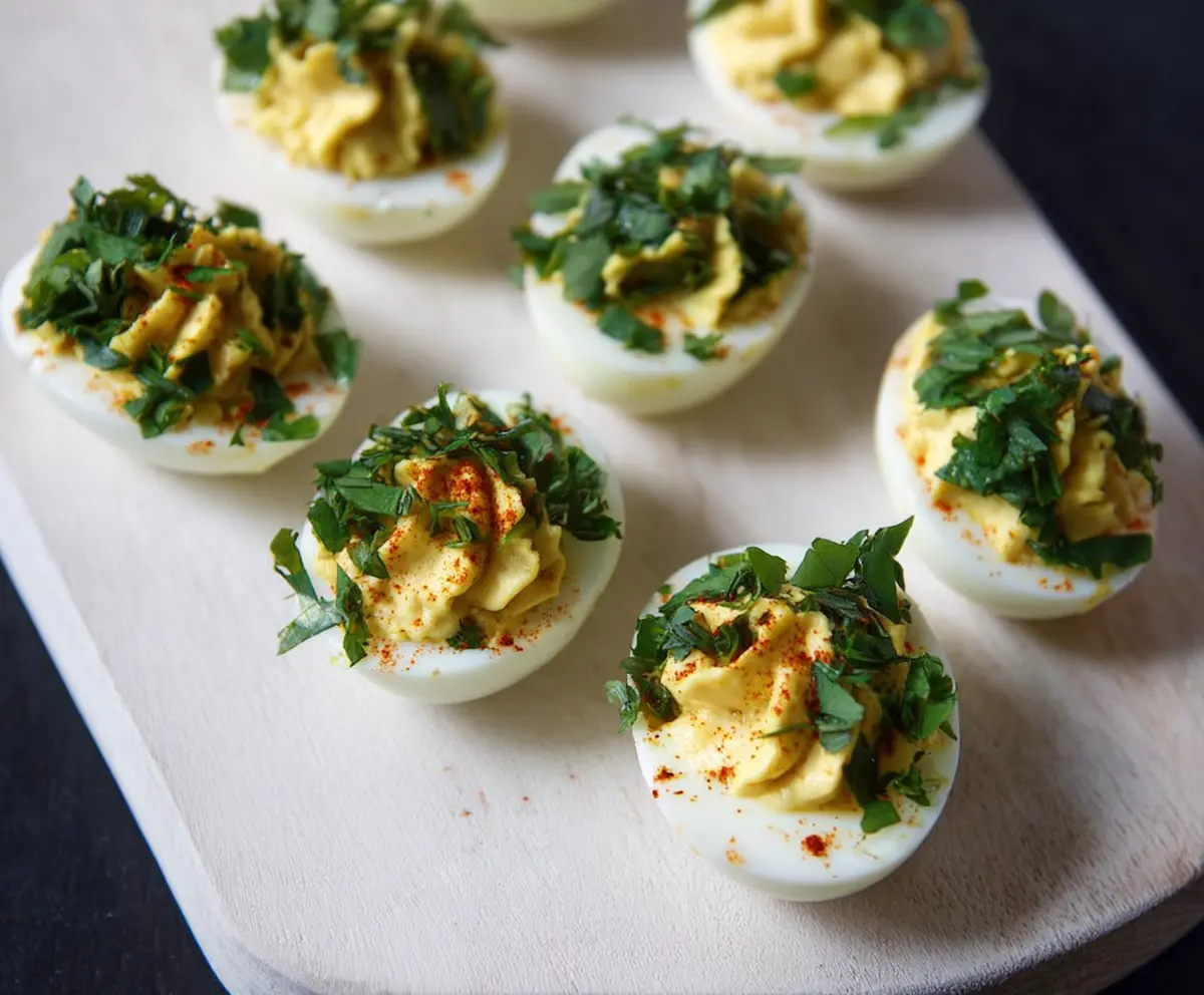 Easy Deviled Eggs with Dijon & Herbs