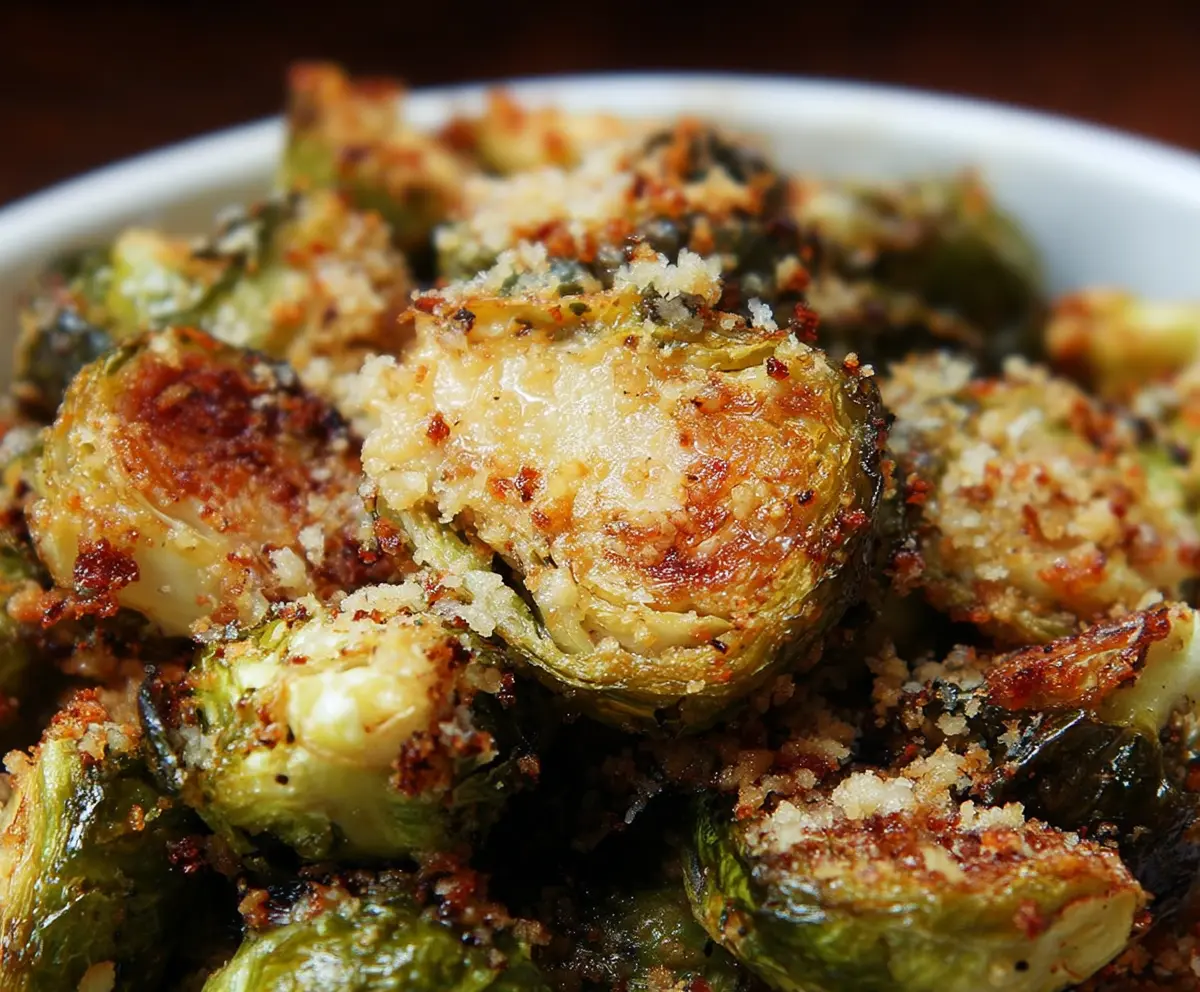 Crispy Garlic Parmesan Brussels