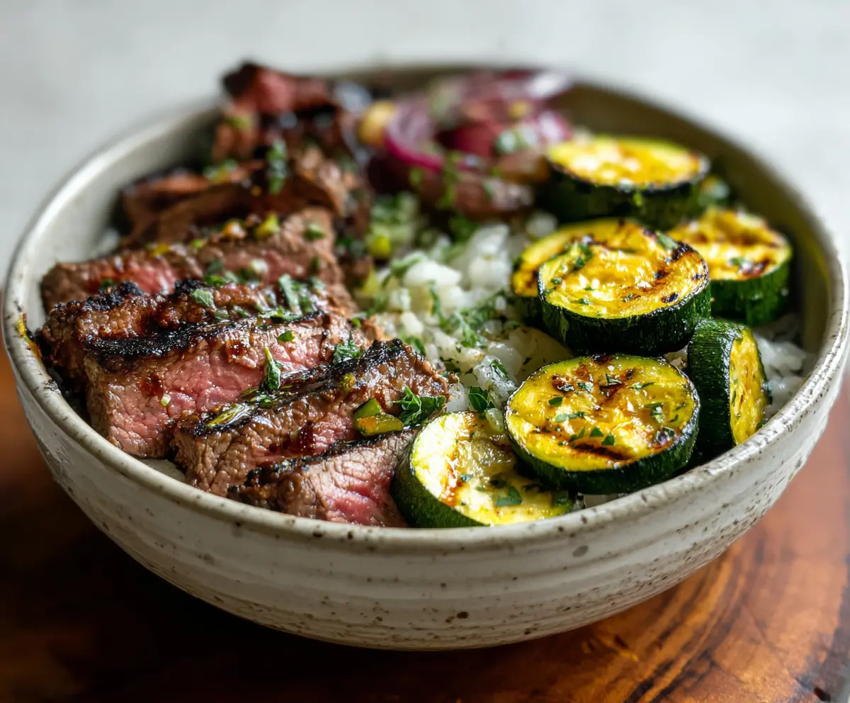 Easy Grilled Steak Bowl with Zucchini