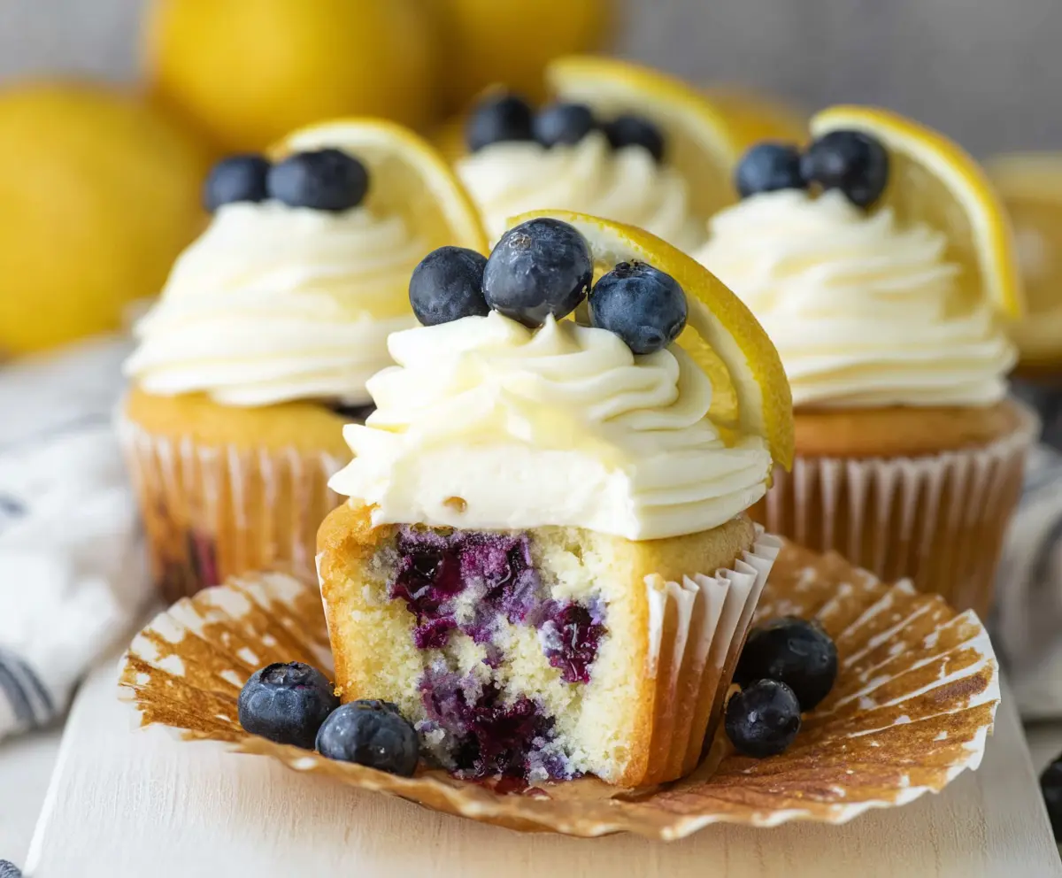 Easy Lemon Blueberry Cupcakes Recipe