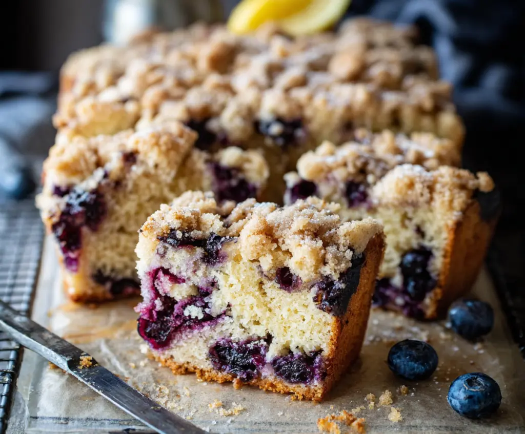 Lemon Blueberry Sourdough Coffee Cake