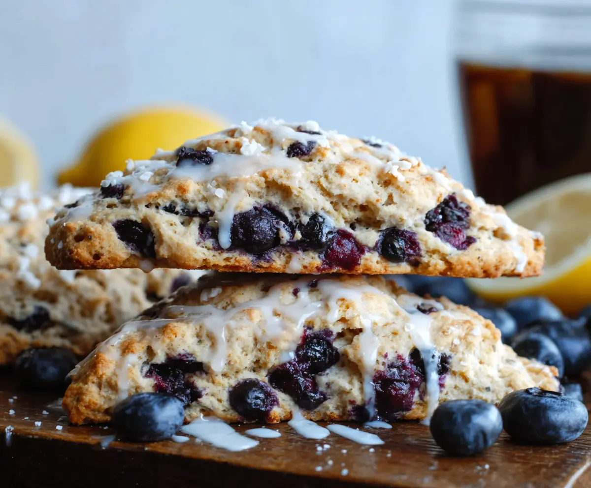 Easy Lemon Blueberry Sourdough Scones