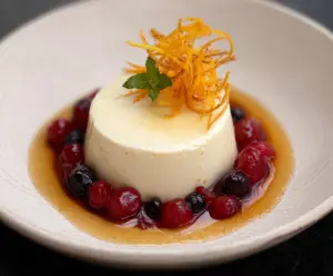 Orange Blossom Honey Panna Cotta with Berry Compote