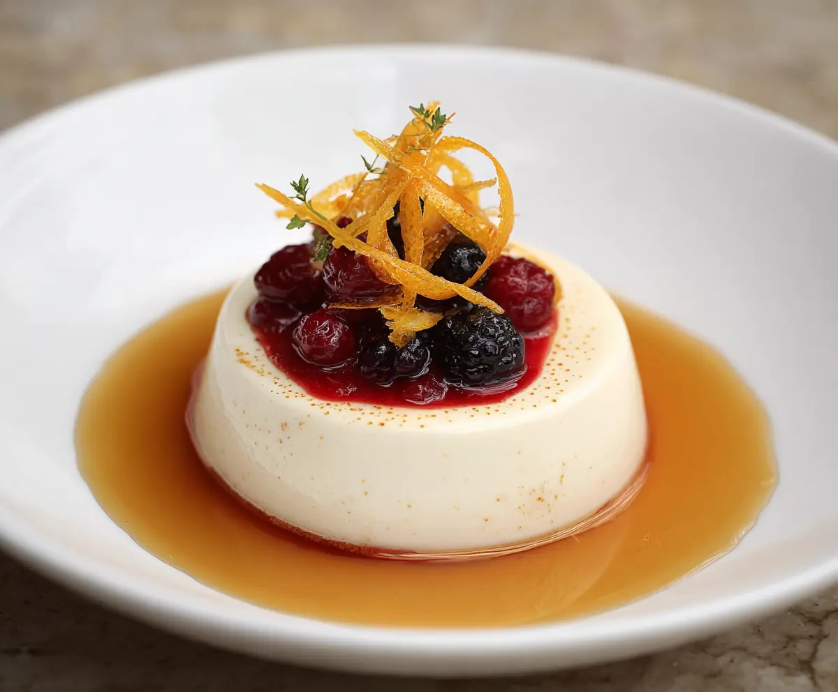 Creamy Honey Panna Cotta with Berry Sauce