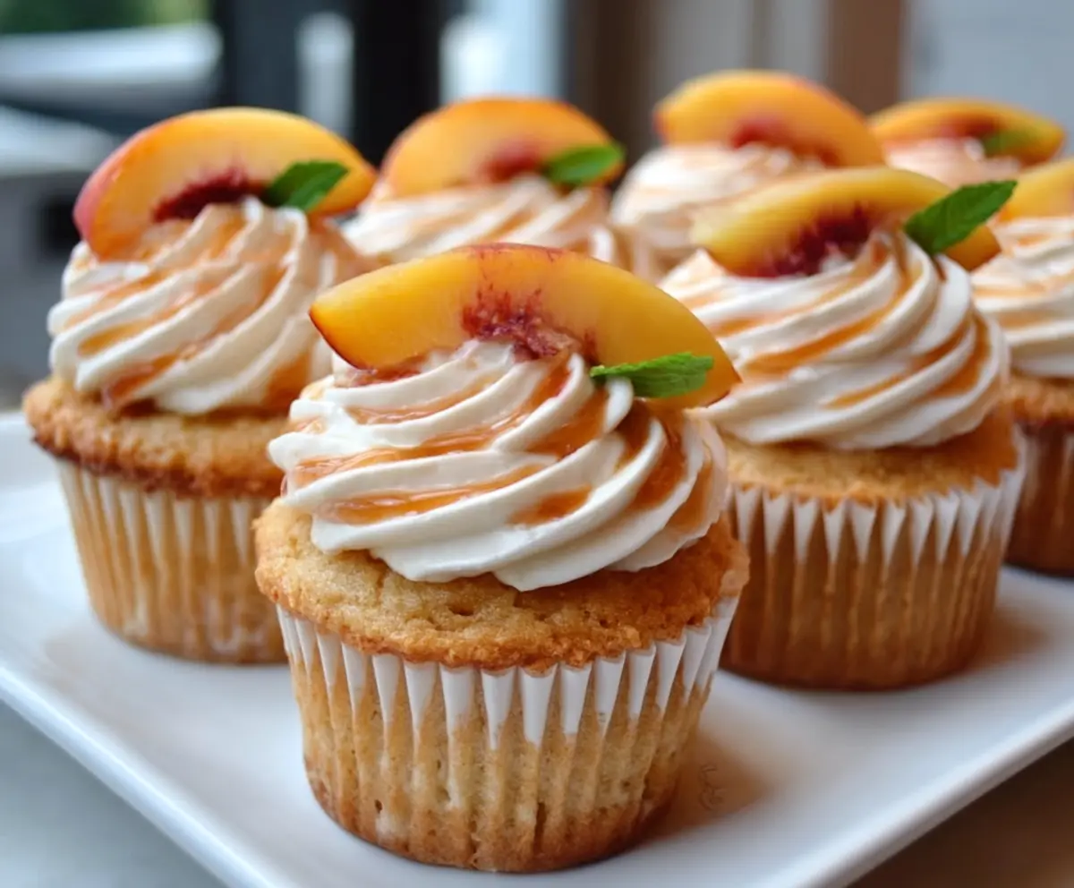Easy Peach Bellini Cupcakes
