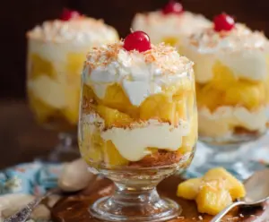 Pineapple Coconut Sunshine Trifle Cups