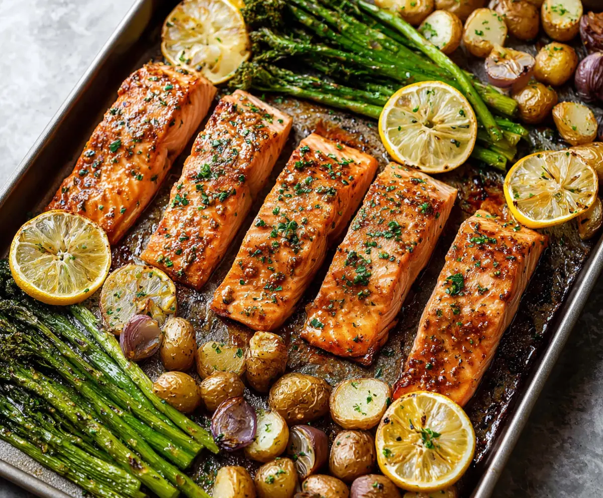 Easy Sheet Pan Honey Mustard Salmon