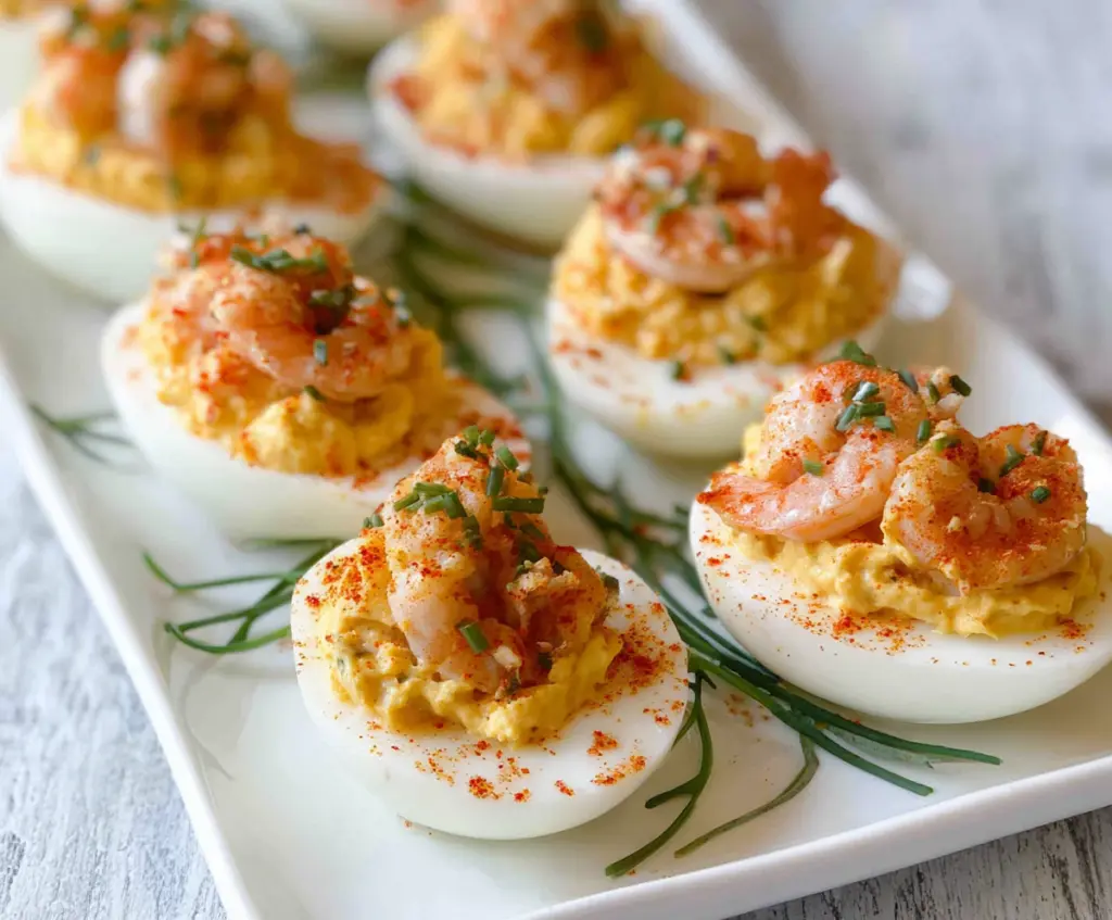 Spicy Crawfish Deviled Eggs