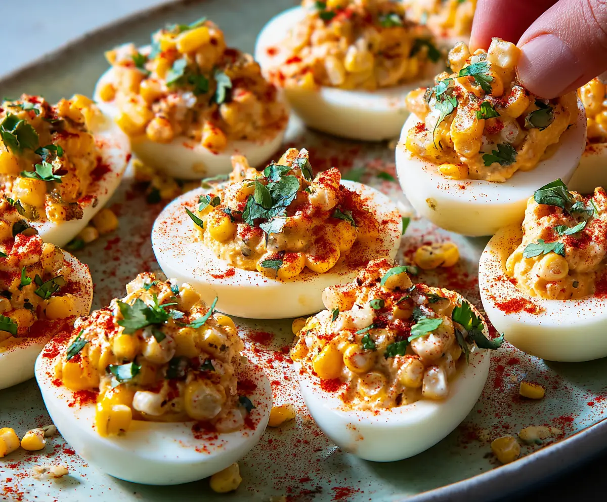 Spicy Elote Deviled Eggs Recipe