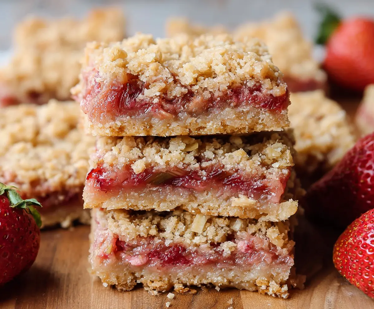 Easy Strawberry Rhubarb Crumble Bars