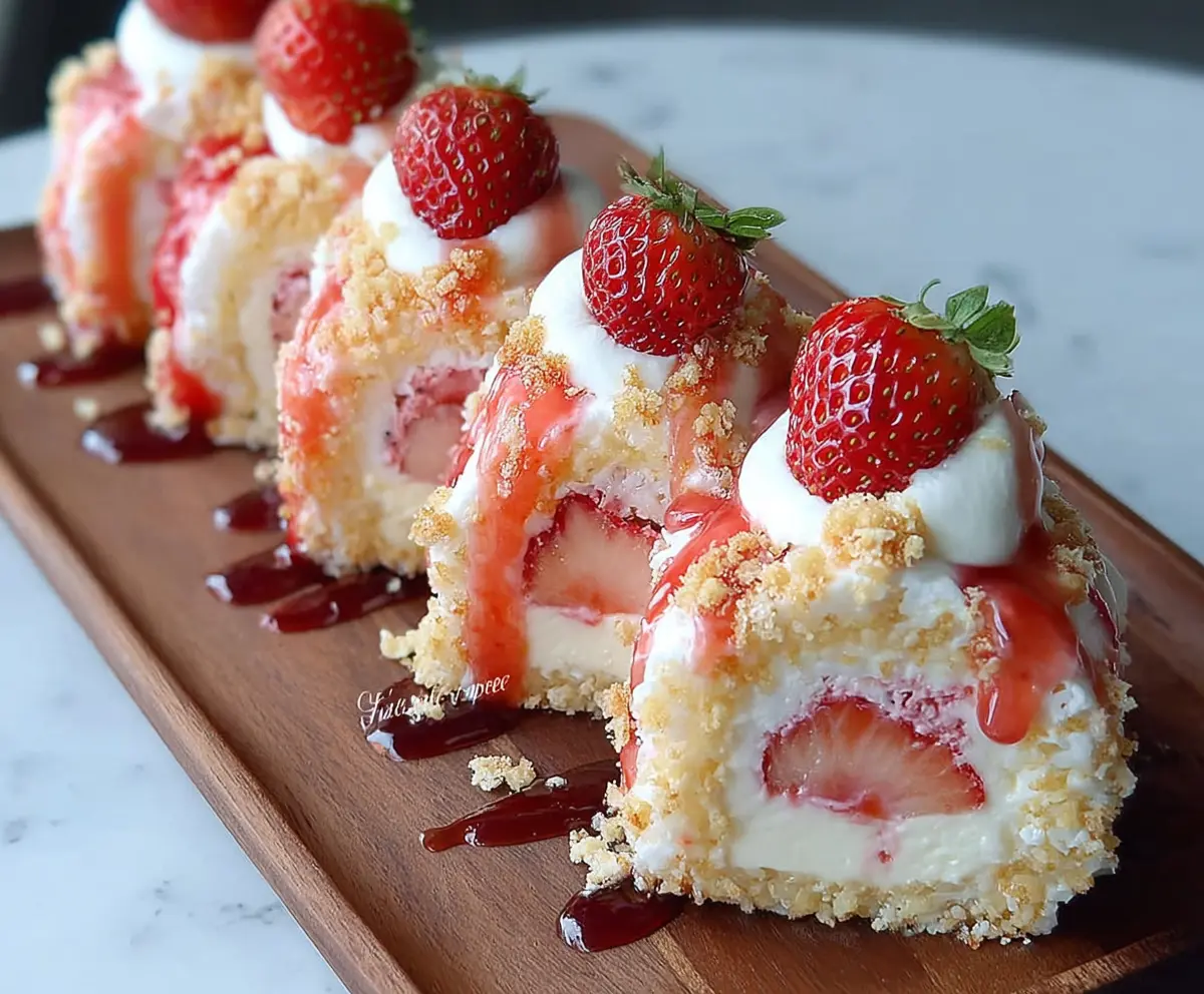 Strawberry Shortcake Cheesecake Rolls