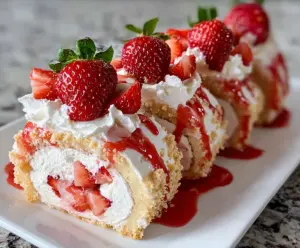 Strawberry Shortcake Cheesecake Sushi Rolls