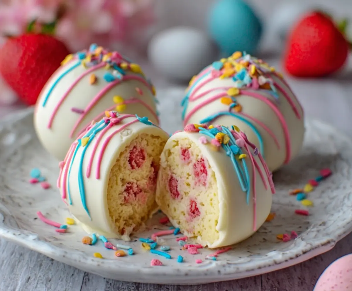Easy Strawberry Shortcake Easter Egg Bombs