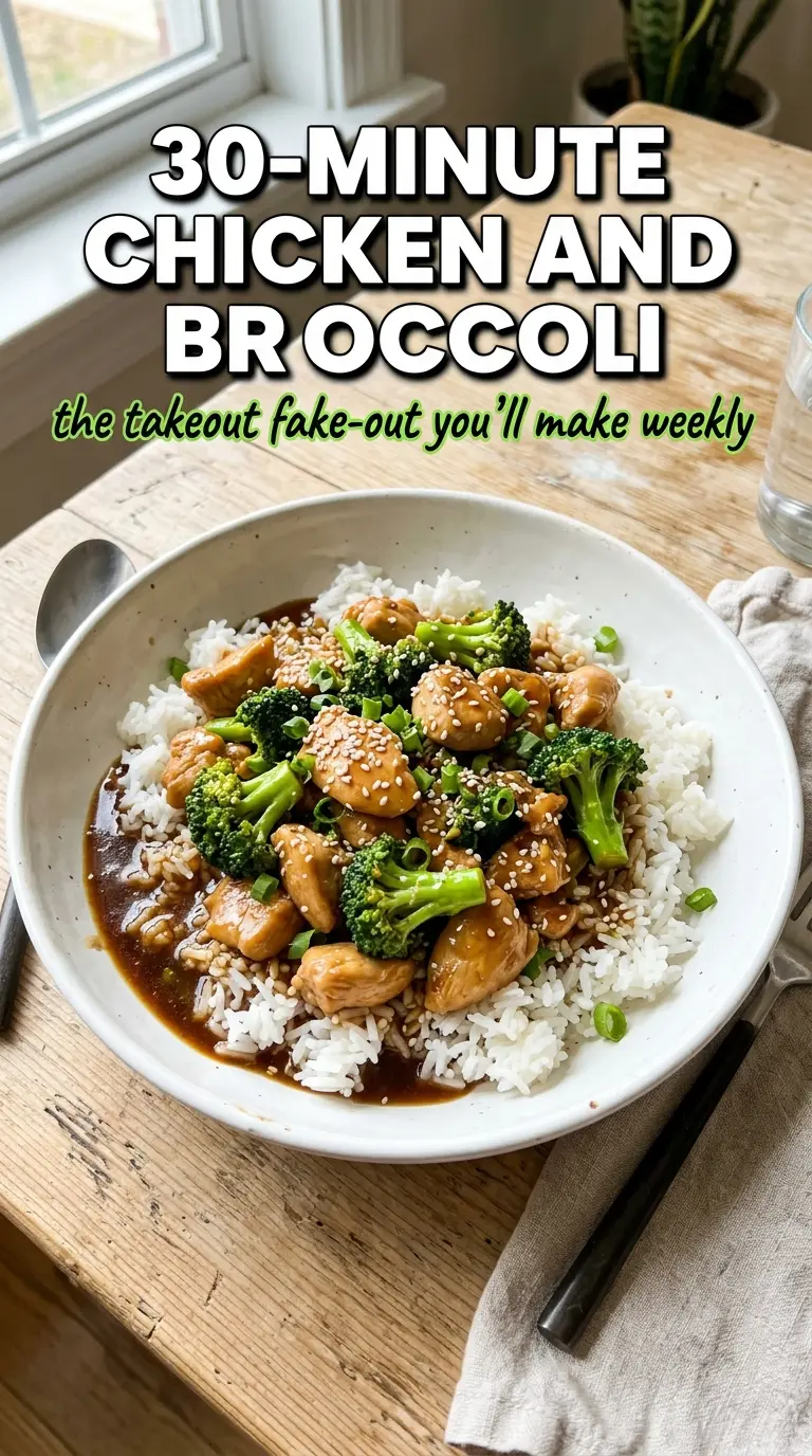 30-Minute Chicken and Broccoli glossy soy-garlic