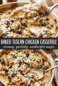 Baked Tuscan Chicken Casserole