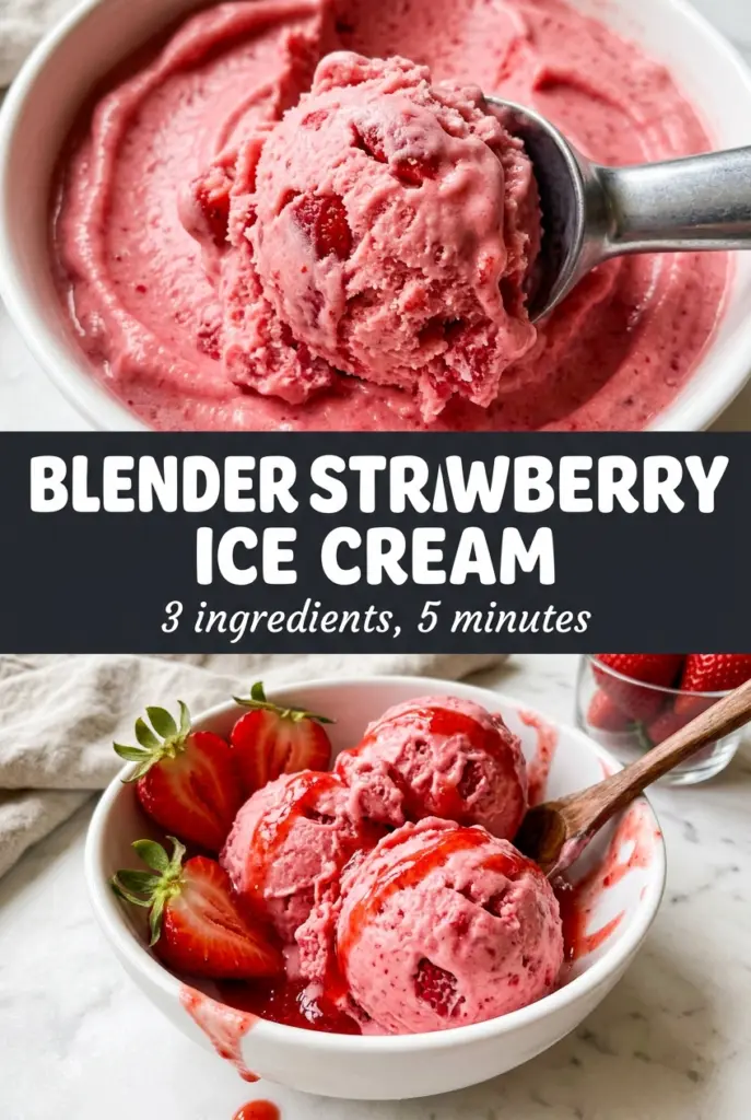 Blender Strawberry Ice Cream
