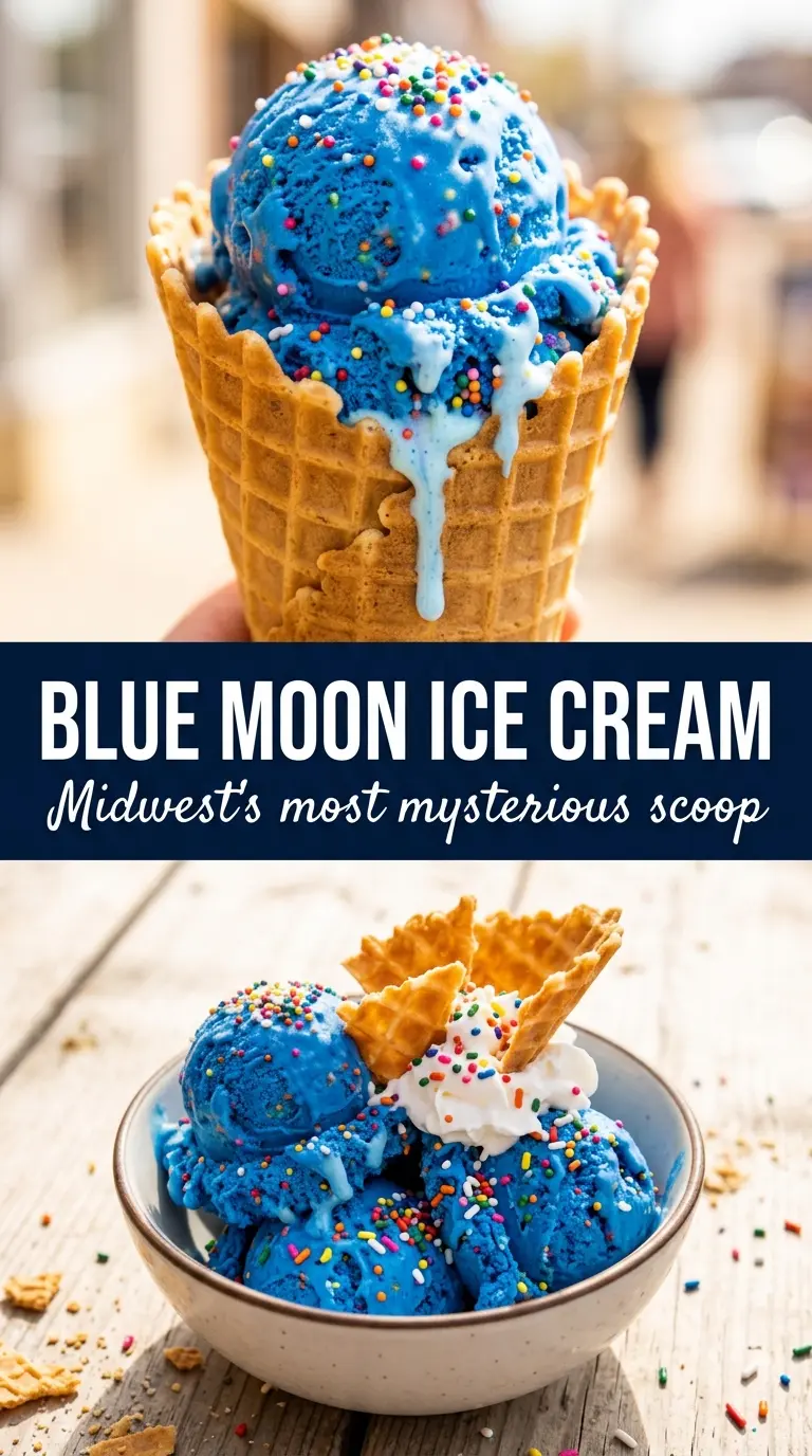 Blue Moon ice cream electric blue custard
