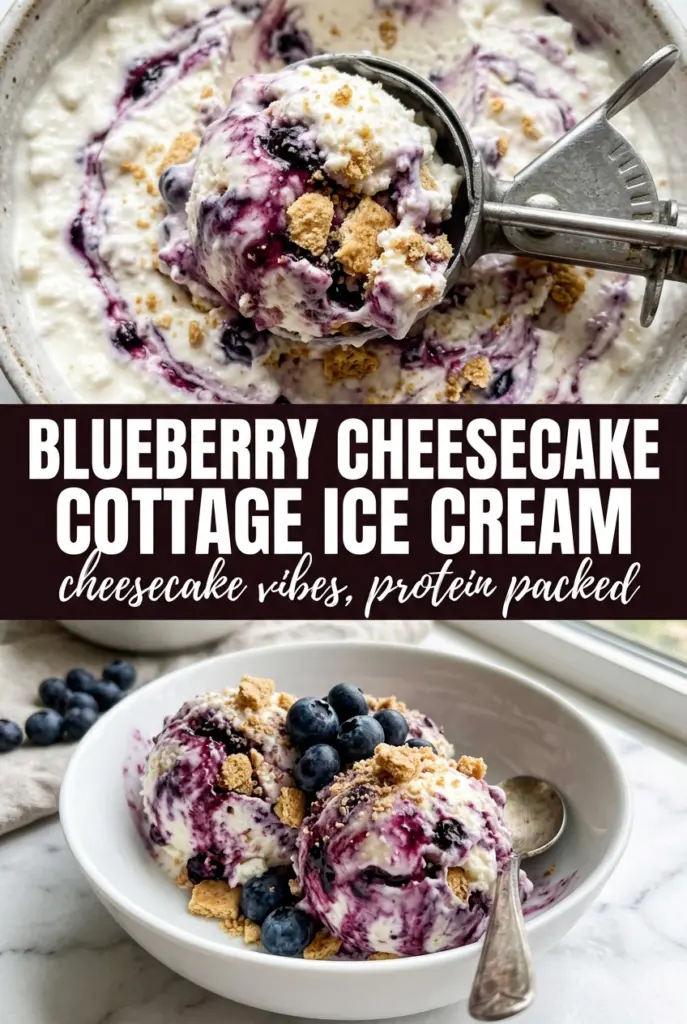 Blueberry Cheesecake Cottage Cheese Ice Cream