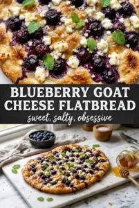 Blueberry Goat Cheese Flatbread with Mint and Honey